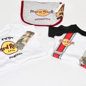 NWT Hard Rock Cafe Foxwoods 3Pc Baby Onesie Bundle